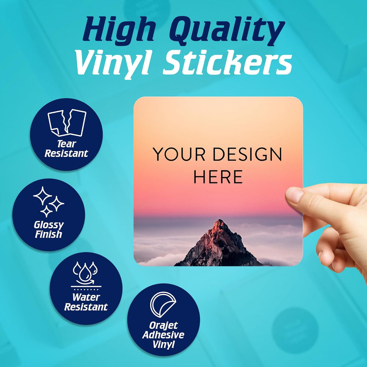 100 Custom Vinyl Stickers - Upload Your own Image, Text, Design, Logo - Personalized Logo Labels
