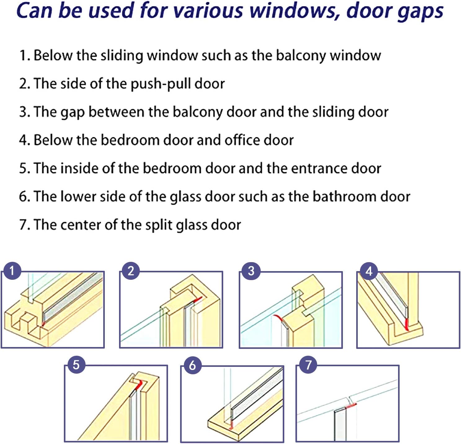 TAROSE Weather Stripping, 33 Feet, Transparent, 45MM, Silicone, Door Seal, Window Seal