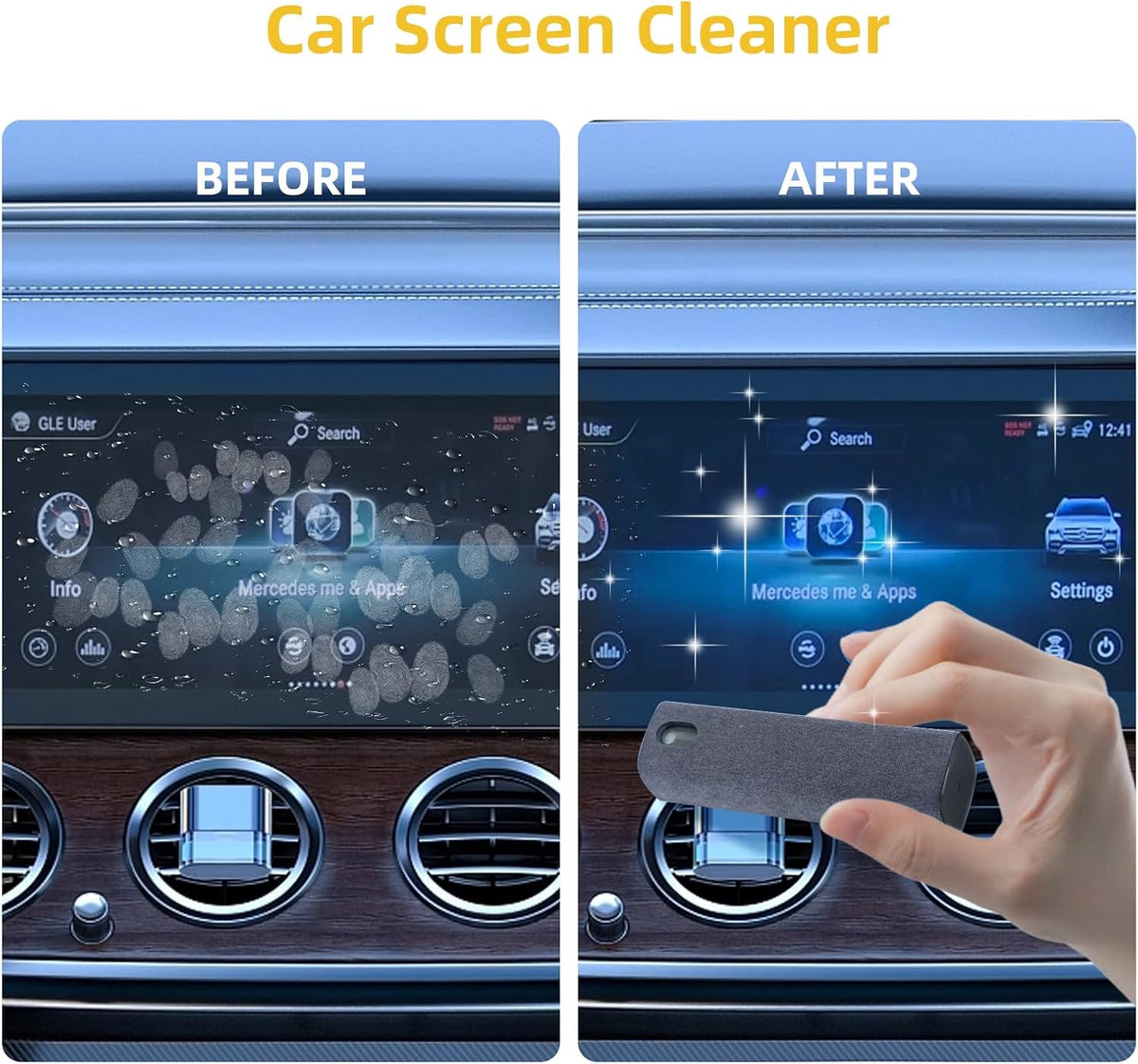 8PCS Car Interior Detailing Kit, Dash Duster for Car Interior Detail Brush with Car Cleaning Gel