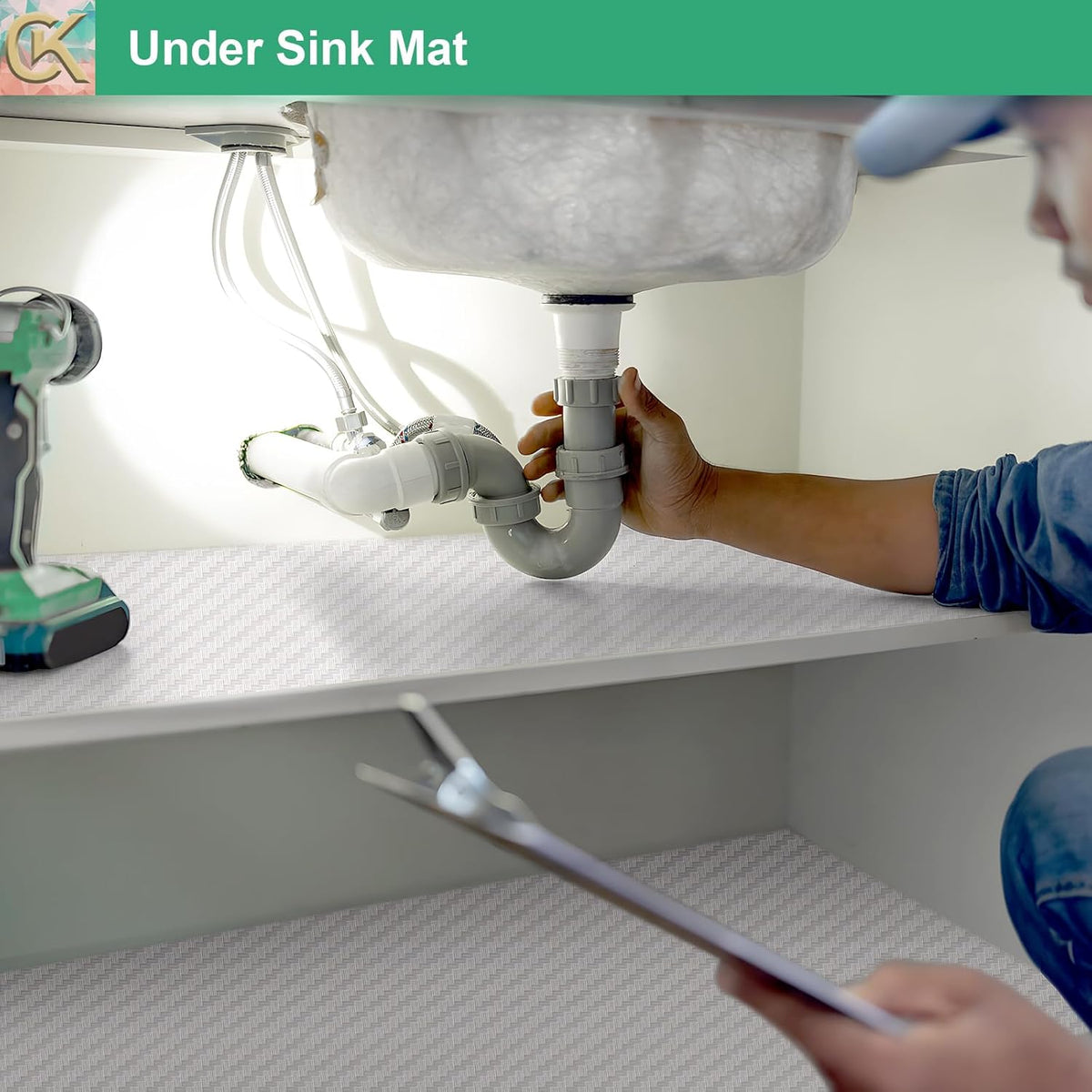 Self-Adhesive Shelf Liner Kitchen Liner, Waterproof Backed Paper Easy Peel and Stick Contact Liner