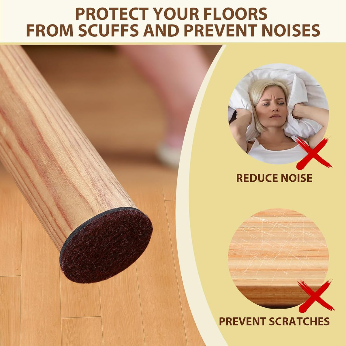 Ezprotekt 330 Pcs Felt Furniture Pads for Hardwoods Floors, Self Adhesive Cuttable Chair Felt Pads