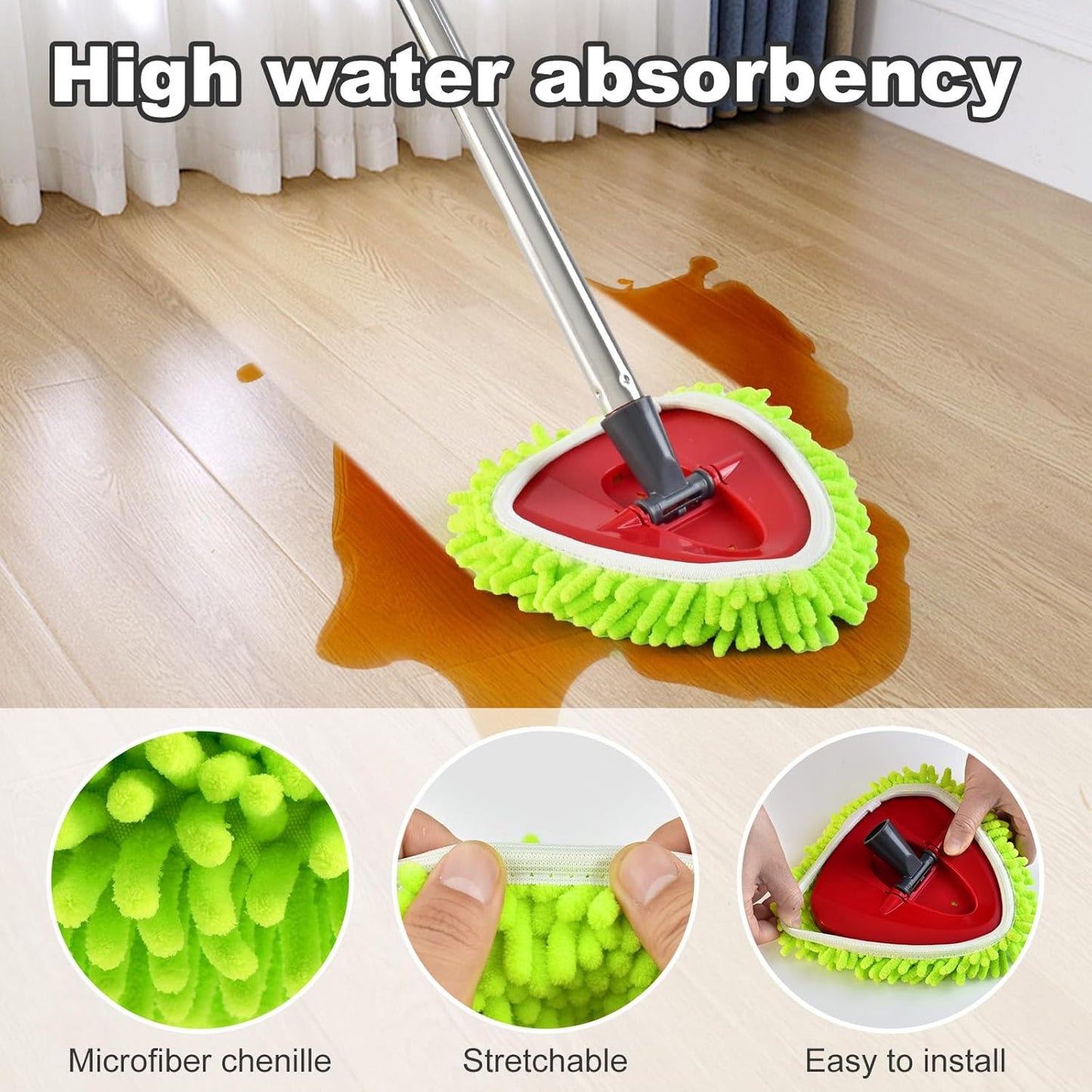 Mop Heads Replacement for Ocedar, Mop Replace Head for Ocedar EasyWring 1 Tank, Microfiber Spin Mop