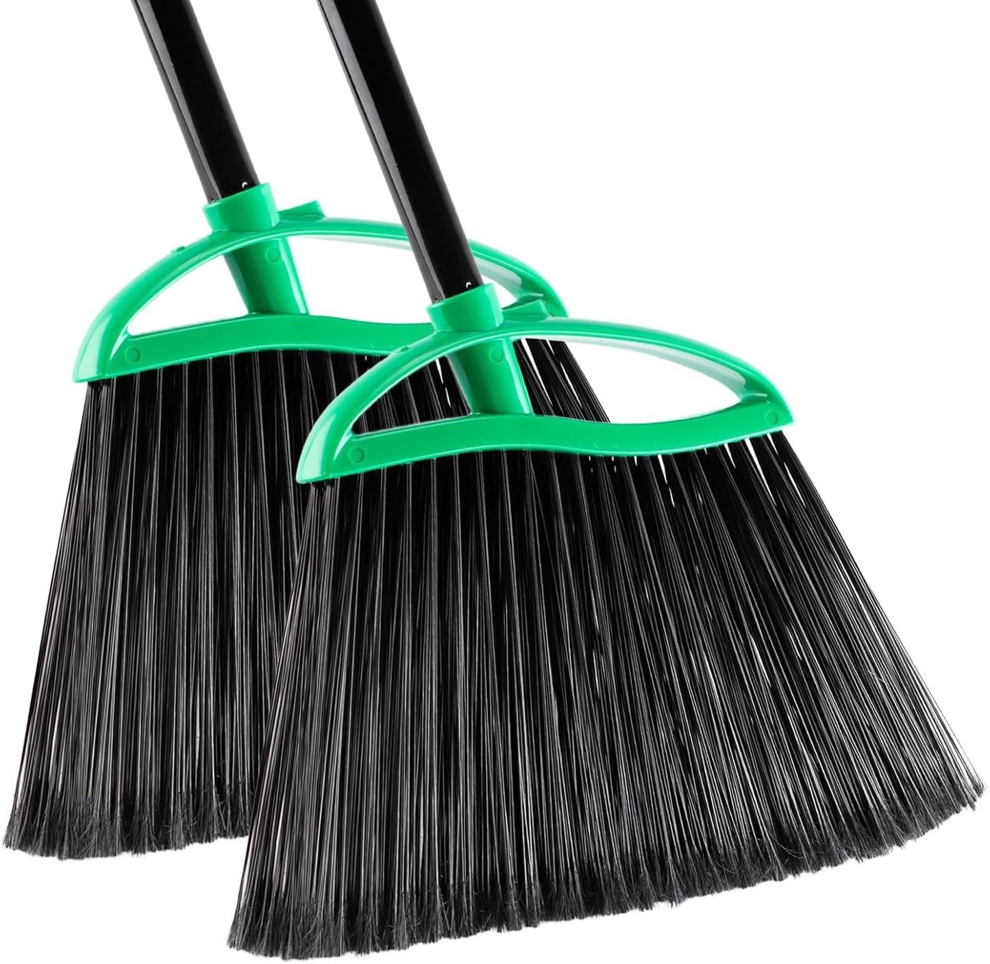 2 Pack Angle Broom, 55" Long Handle Heavy-Duty Indoor Outdoor Brooms, Household Commercial Floor