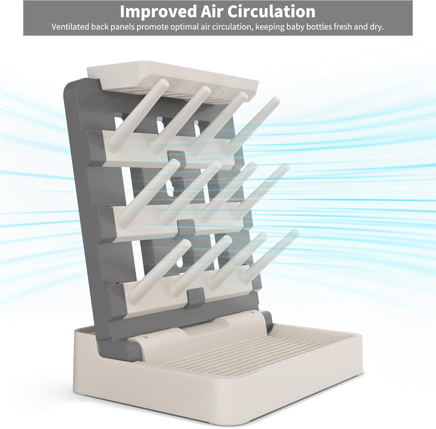 Baby Bottle Drying Rack, Vertical Standing Bottle Dryer Rack Holder-Space Saving Baby Bottle Drying
