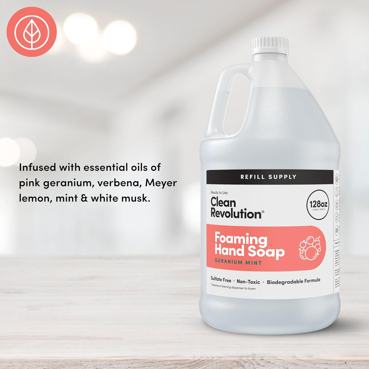 Clean Revolution Foaming Hand Soap, Gentle, Moisturizing, Ready To Use Formula, Real Essential