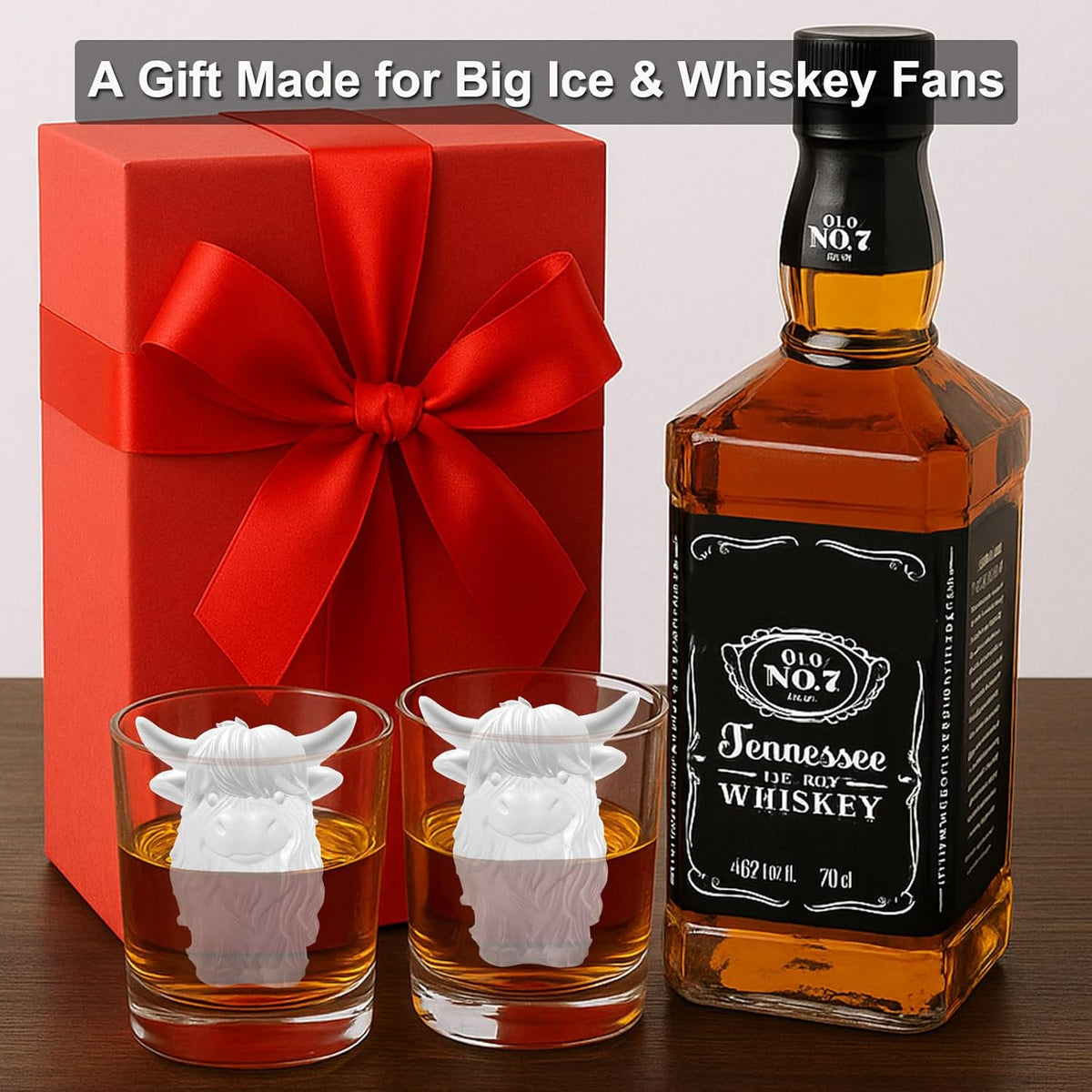 3D Highland Cow Ice Cube Silicone Molds Tray for Whiskey, Cocktail, Drink Decor, Bar; Rich Details.