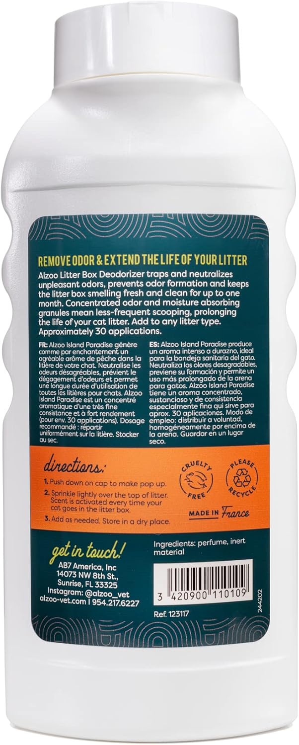 ALZOO Cat Litter Deodorizer, Concentrated Granules Absorb & Help Neutralize Odors, 100% Plant-Based