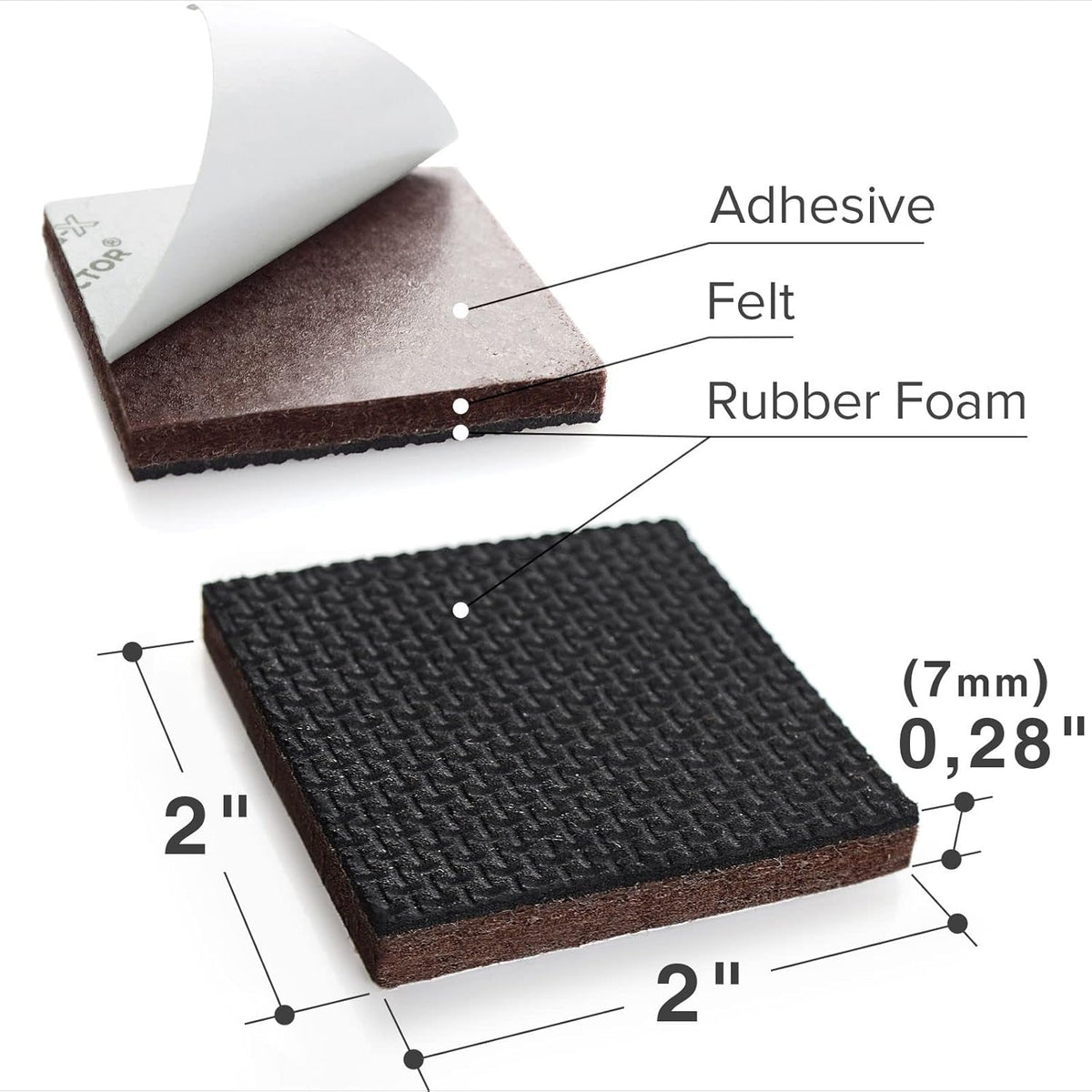 X-PROTECTOR Non Slip Furniture Pads – 24 pcs Premium Furniture Grippers 2"! Best SelfAdhesive