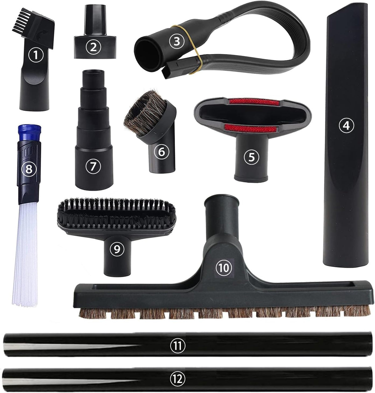 12 Pcs Universal Vacuum Attachments for Shop Vac Accessories, 1 1/4" to 2 1/2" Vacuum Cleaning