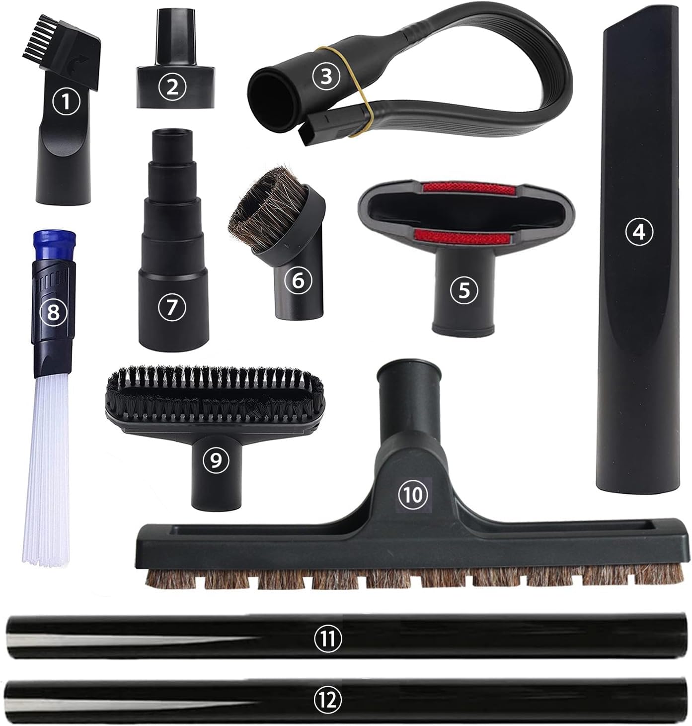 12 Pcs Universal Vacuum Attachments for Shop Vac Accessories, 1 1/4" to 2 1/2" Vacuum Cleaning