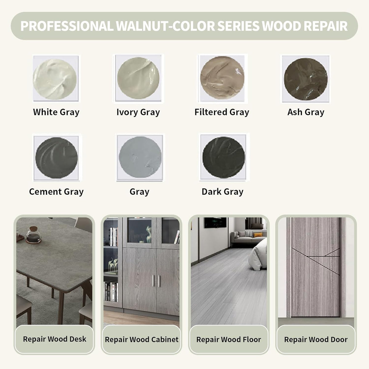 Wood Repair Kit, 13Pcs Wood Fillers, Furniture Repair Kit Scratch Cover for Wood Cracks, Stains