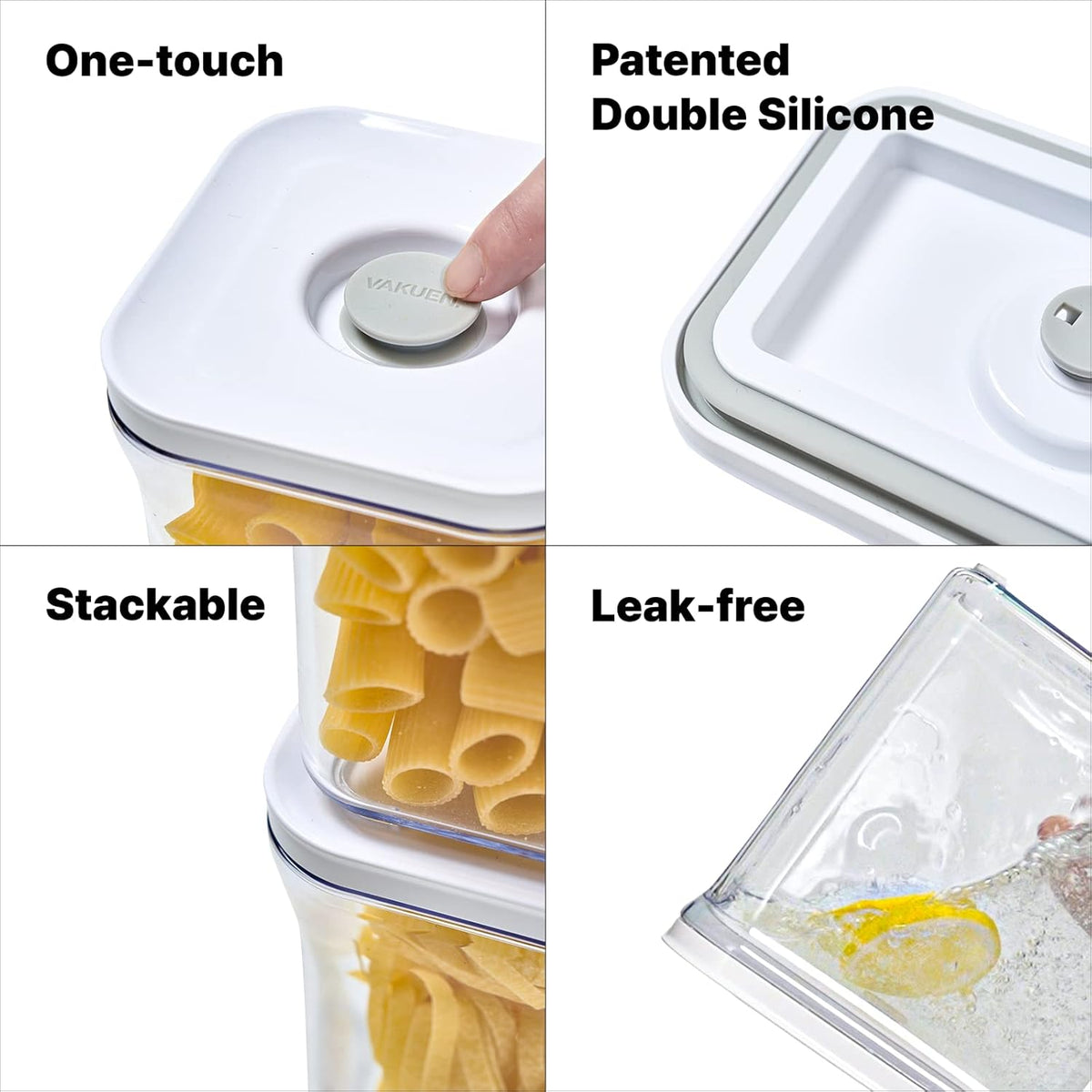VAKUEN Premium Airtight Food Storage Containers Mega 8P/Set. Total 46.11cup, 7pcs Container and