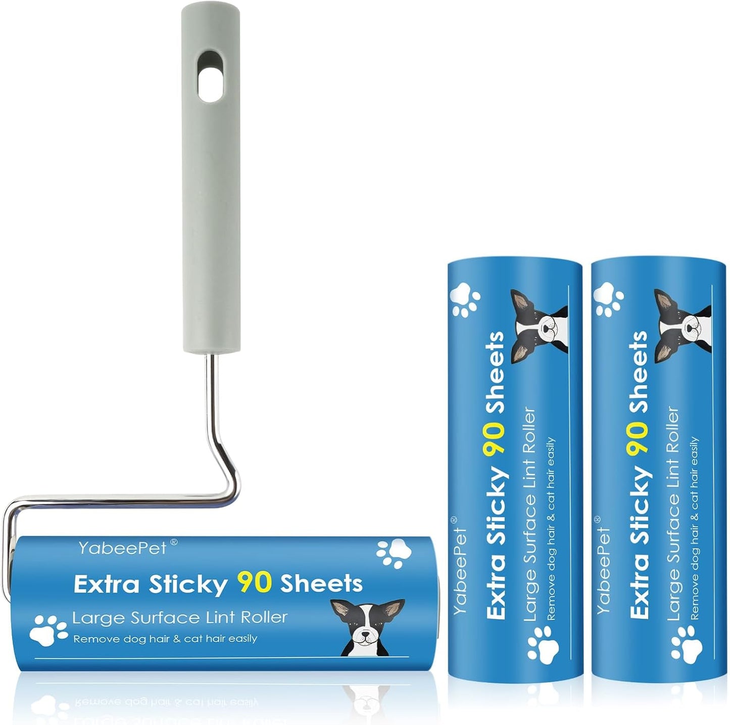 Extra Sticky Large Surface Lint Roller, 6.3'' Giant Lint Roller for Pet Hair, Lint Remover Roller