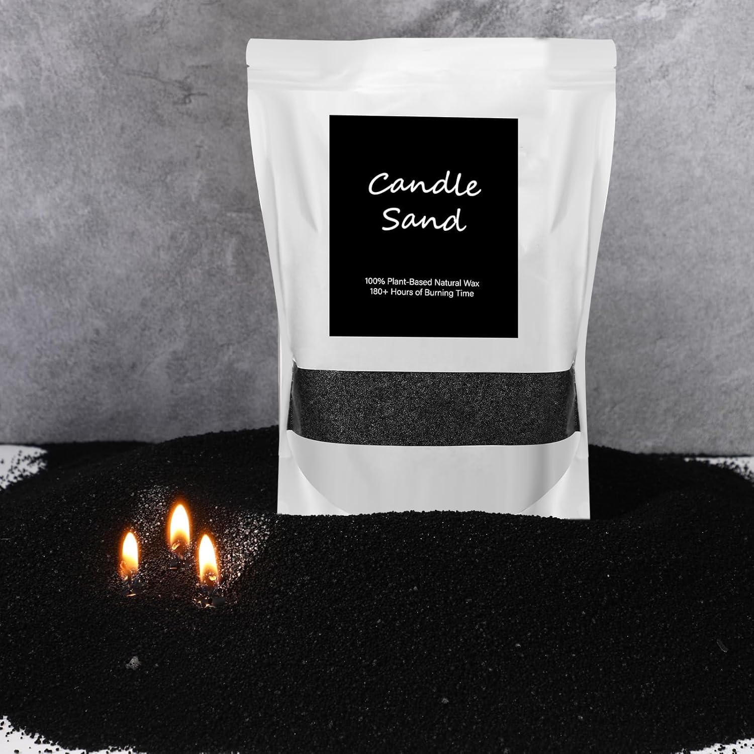 MTLEE Candle Sand 3.3 lb DIY Pearled Candle Making Kit Included 20 Pcs Wicks and Refillable Beaded