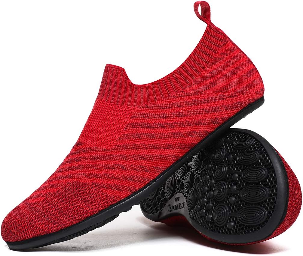 QZKDM Lightweight Slip on Grip Indoor House Slippers Barefoot Non Slip Home Exercise Yoga Shoes for
