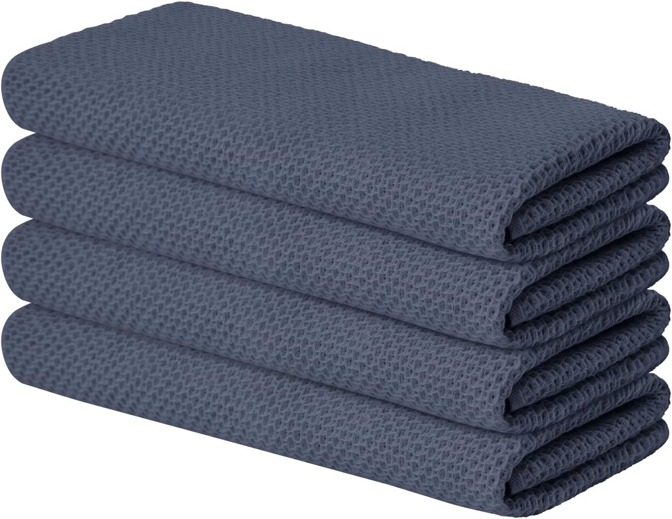 Artoid Mode 100% Cotton Dark Grey Waffle Weave Kitchen Dish Cloths, 13x28 Inch Ultra Soft Absorbent