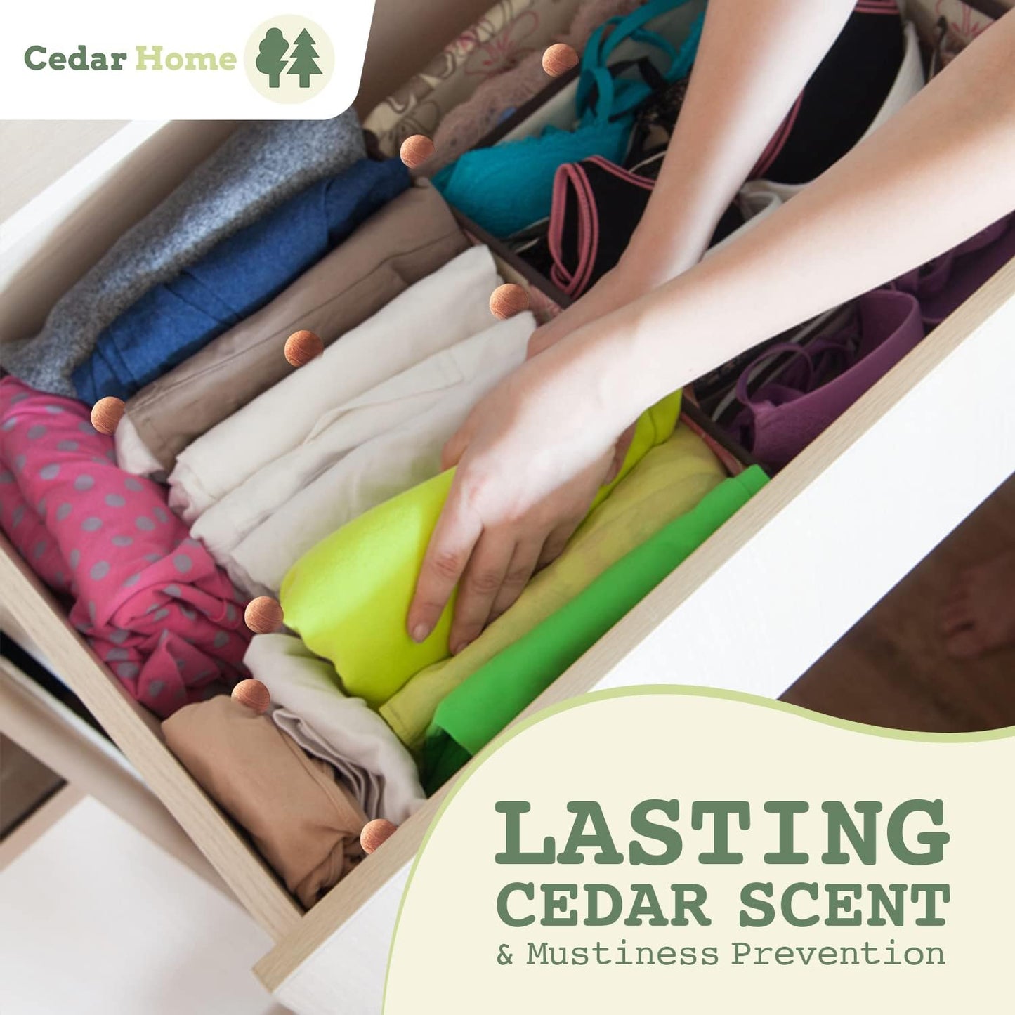 Cedar Blocks for Clothes Storage | Cedar Balls & Rings | Dresser Drawer Freshener Odor Eliminator |