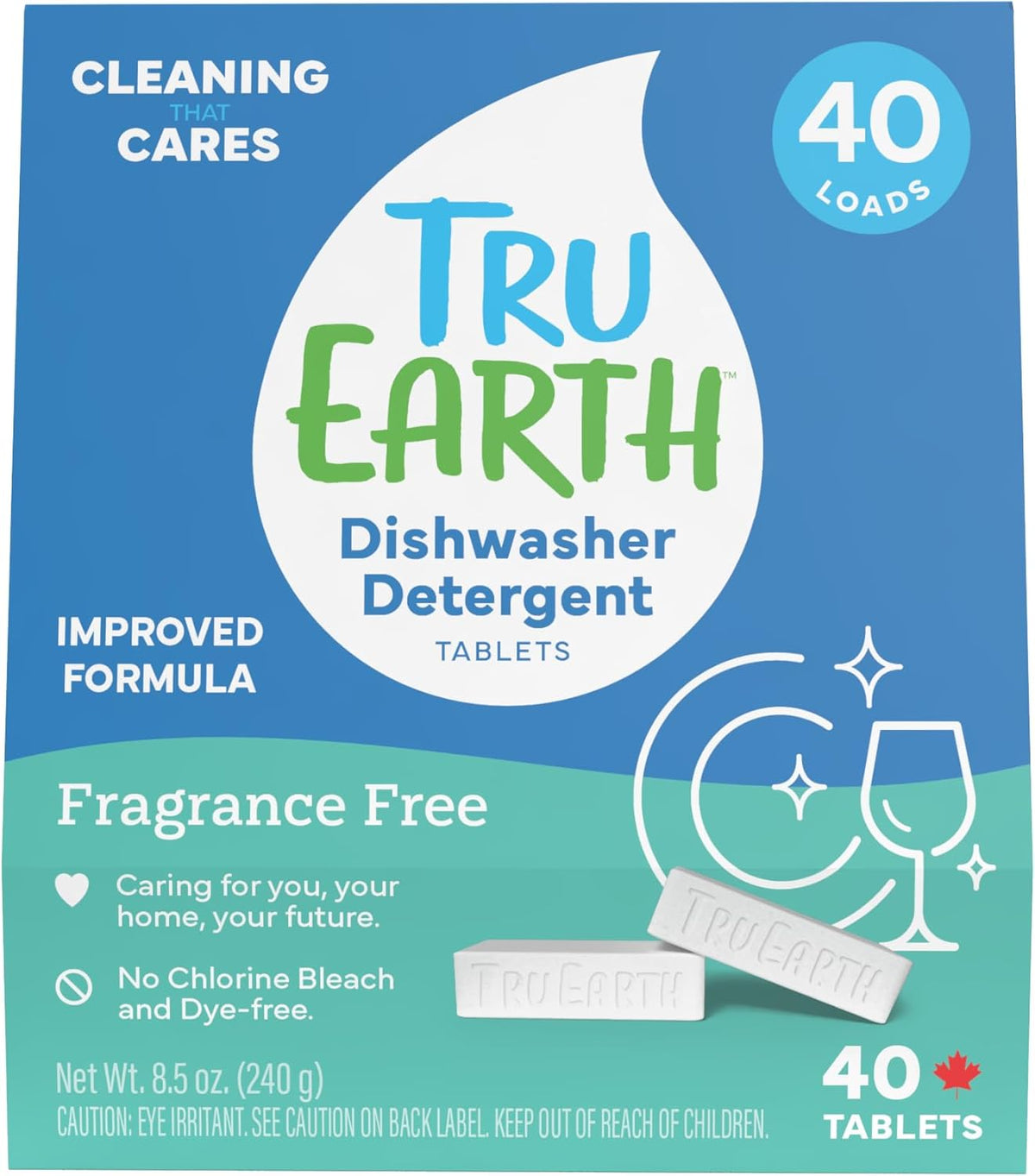 Tru Earth Dishwasher Detergent Tablets | Eco Friendly Alternative to Liquid Pods | 40 Tablets |