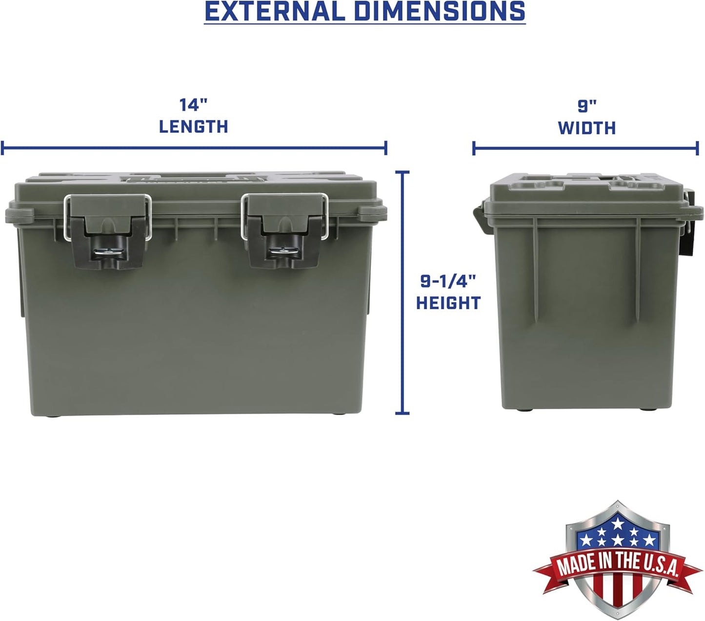 Sheffield 12774 XL Storage Bins With Lids, 2-Pack Stackable Storage Bins, Made in USA, Lockable and