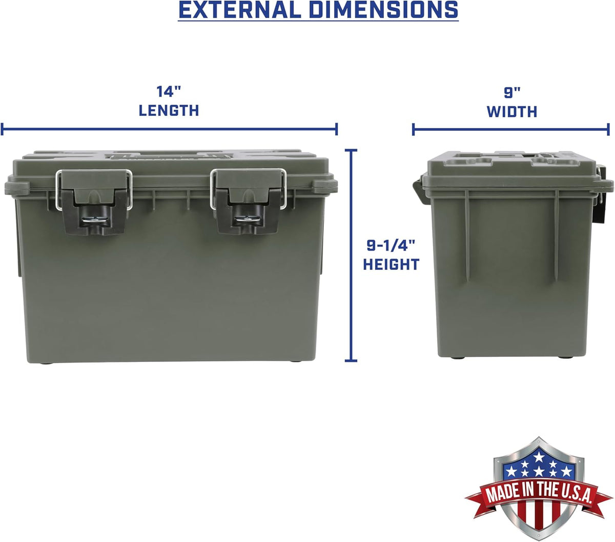 Sheffield 12774 XL Storage Bins With Lids, 2-Pack Stackable Storage Bins, Made in USA, Lockable and