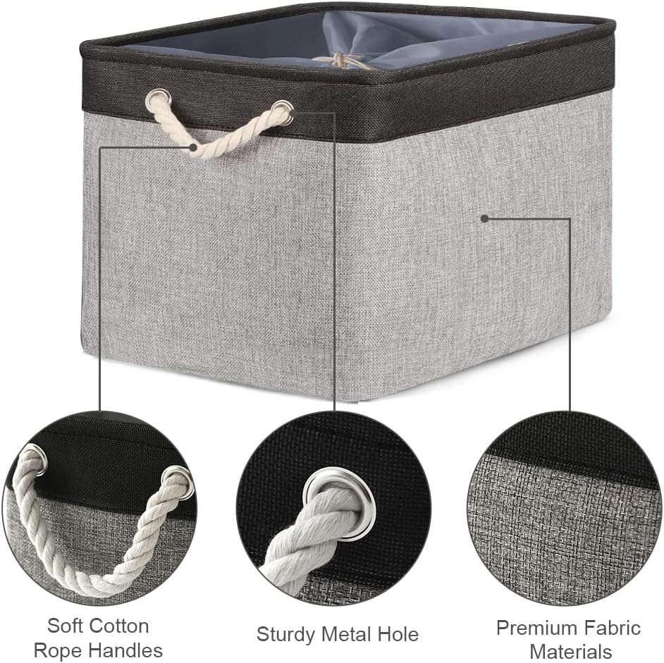TheWarmHome Organization and Storage Basket for Shelves - 20x16x14 inch Jumbo 3 Pack Collapsible