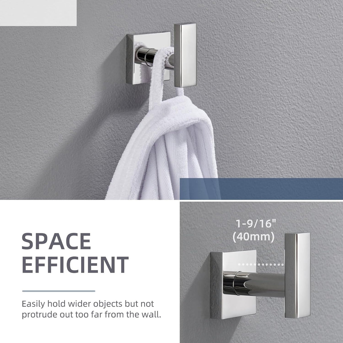 Angle Simple Towel Hook for Bathroom, SUS 304 Stainless Steel Robe Coat Hook, Hand Towel Holder