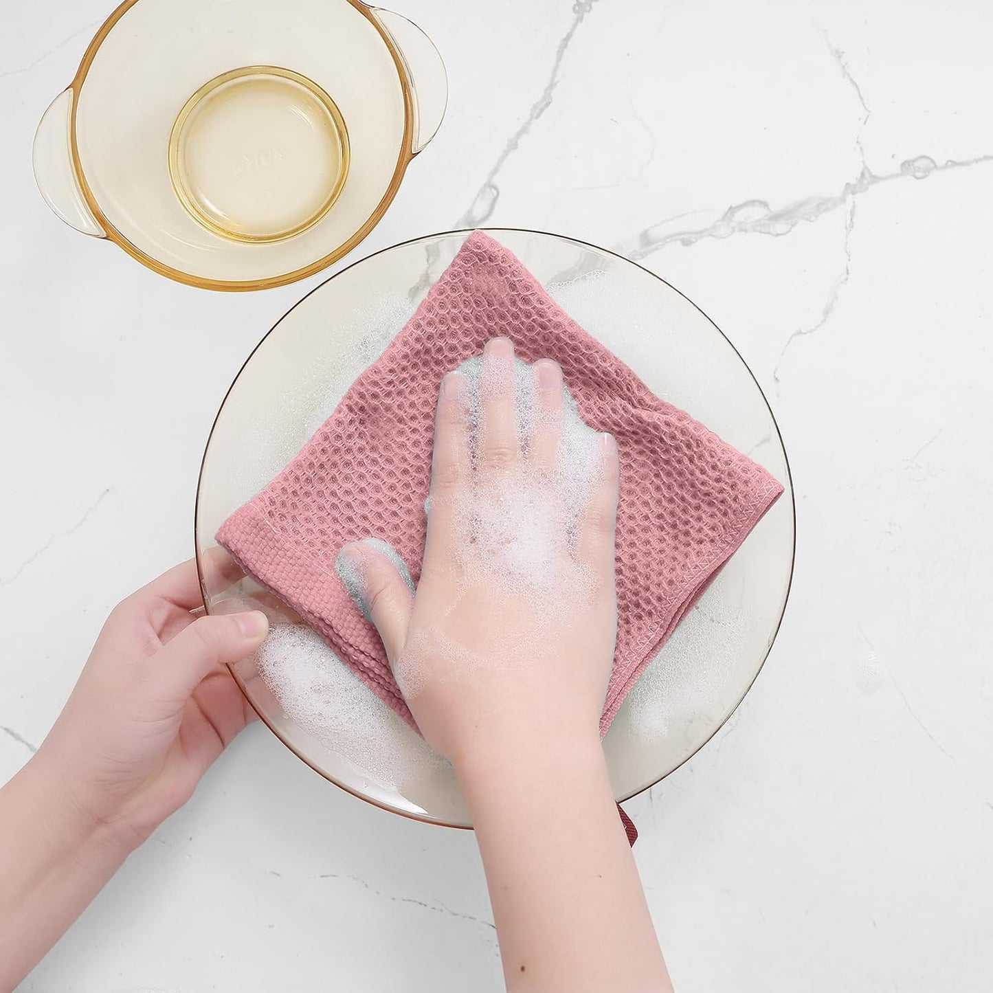 Homaxy 100% Cotton Waffle Weave Kitchen Dish Cloths, Ultra Soft Absorbent Quick Drying Dish Towels