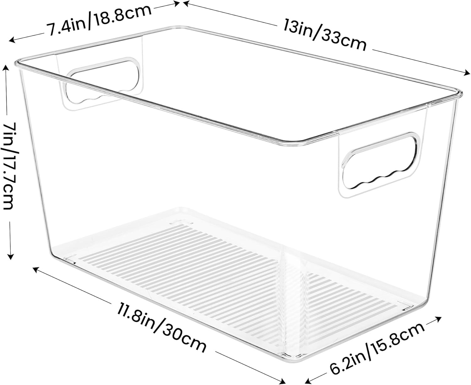 YIHONG Clear Plastic Storage Bins, 8 Pack Pantry Organizer Bins with Handle for Kitchen