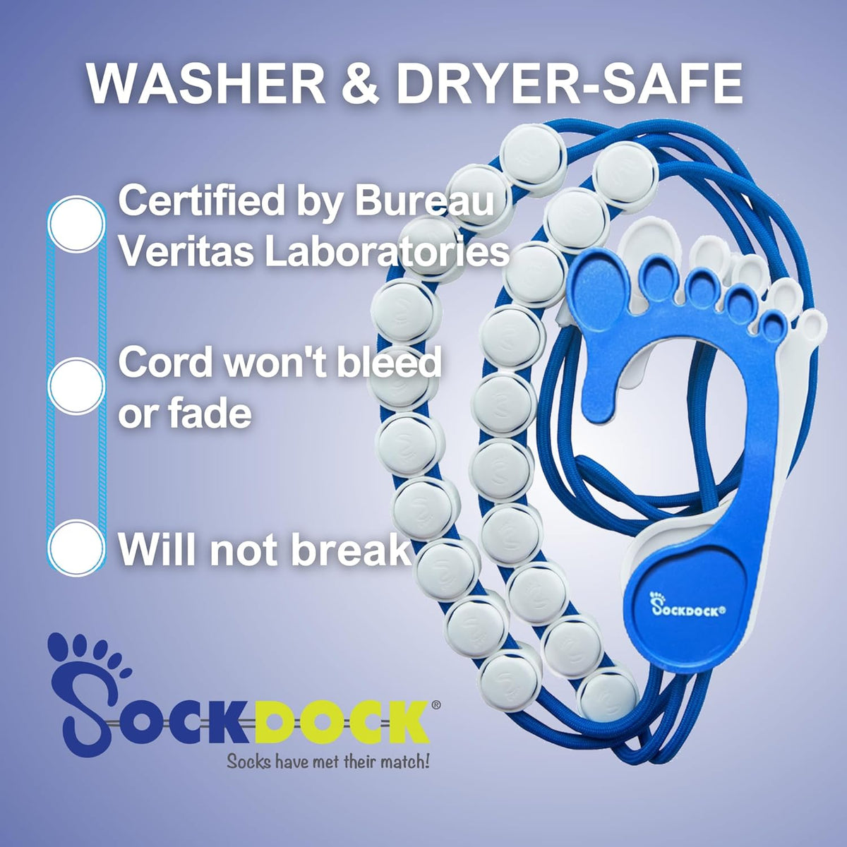 Sock Laundry Solution for Washing Drying & Storing Socks in Pairs, Clip & Hold Socks in Washer