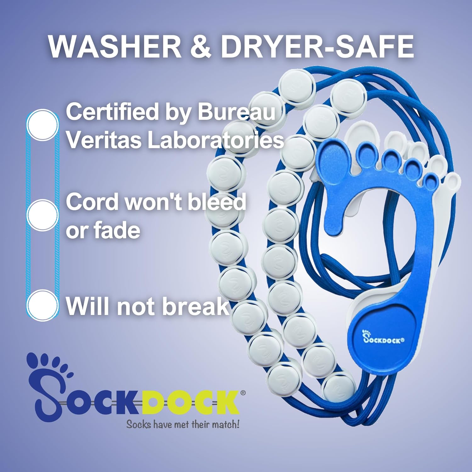 Sock Laundry Solution for Washing Drying & Storing Socks in Pairs, Clip & Hold Socks in Washer