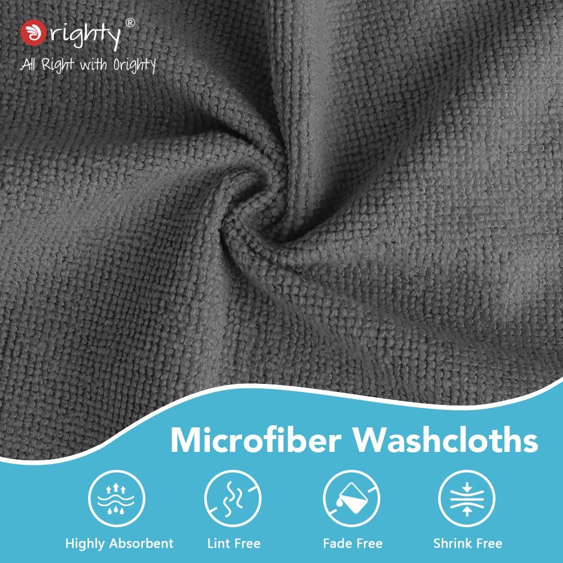 Orighty Wash Cloths Bulk Towels Set 200 Pack, Highly Absorbent and Soft Feel Microfiber Face