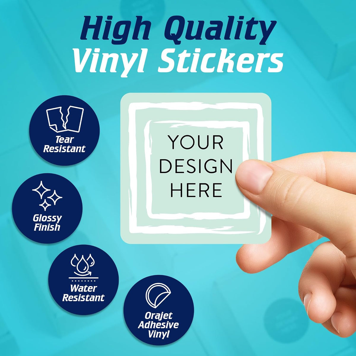 100 Custom Vinyl Stickers - Upload Your own Image, Text, Design, Logo - Personalized Logo Labels