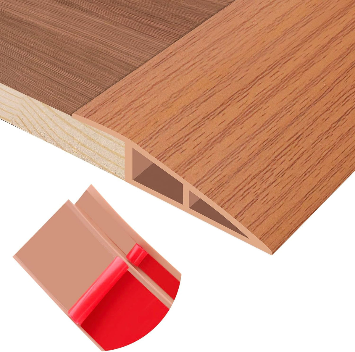 Floor Transition Strip Self Adhesive Vinyl Door Threshold for Doorways Carpet Edging Trim Overlap