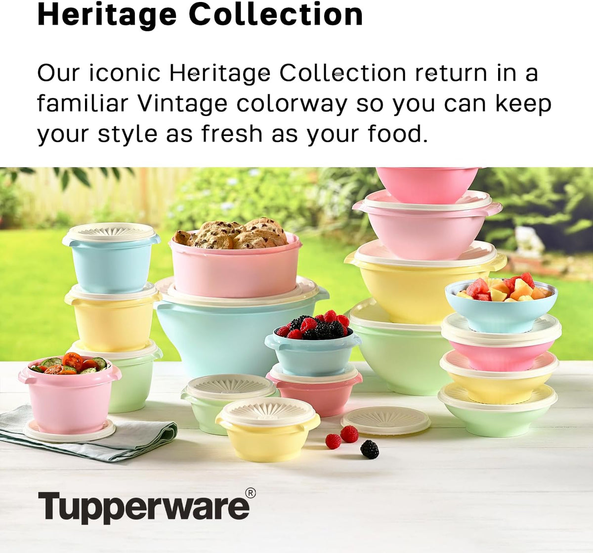 Tupperware Heritage Collection 7.6 Cup Cookie Canister, Vintage Light Pink Color, Dishwasher Safe