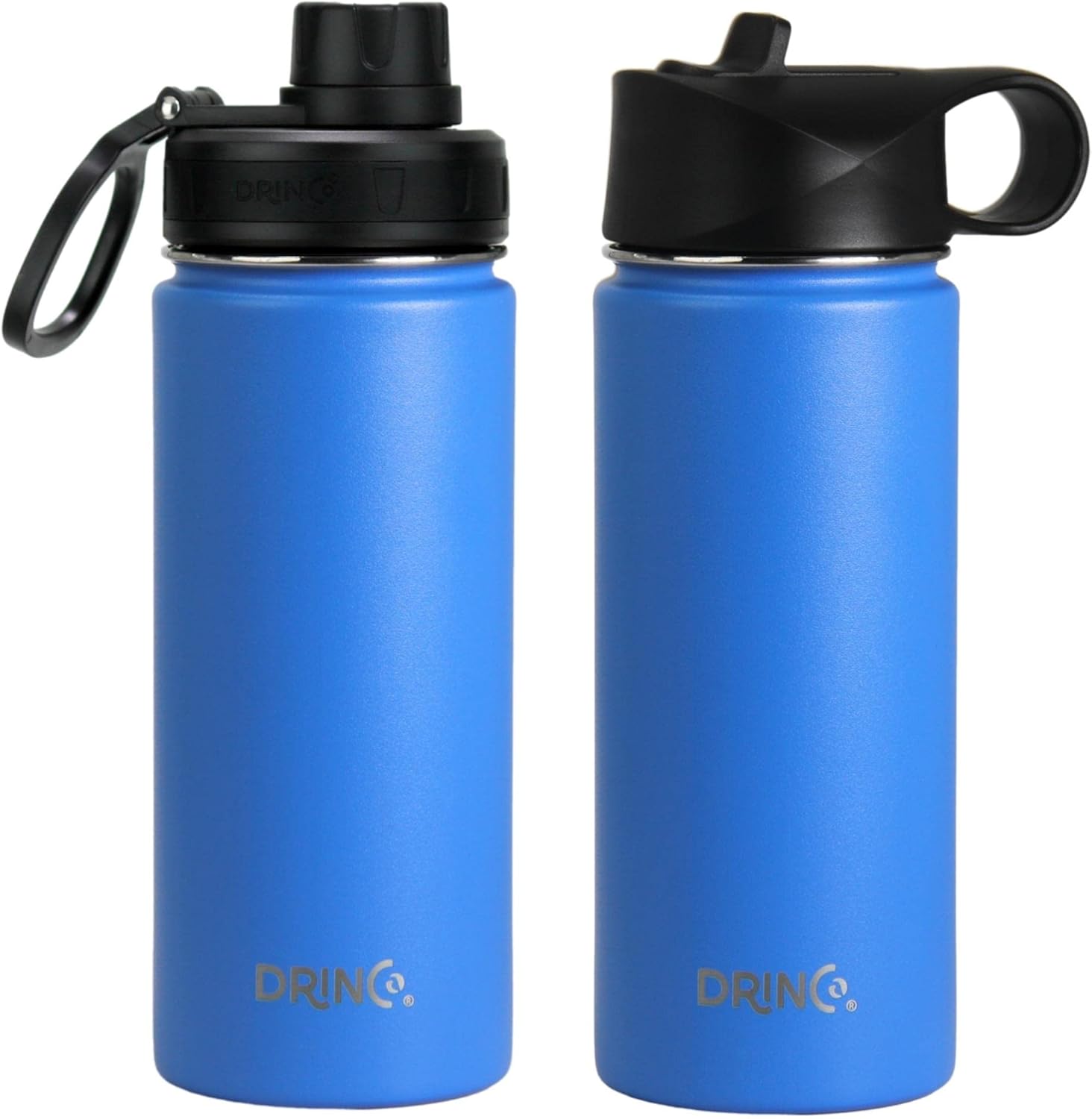 DRINCO Stainless Steel Water Bottle Spout Lid Vacuum Insulated Double Wall Water Bottle Wide Mouth