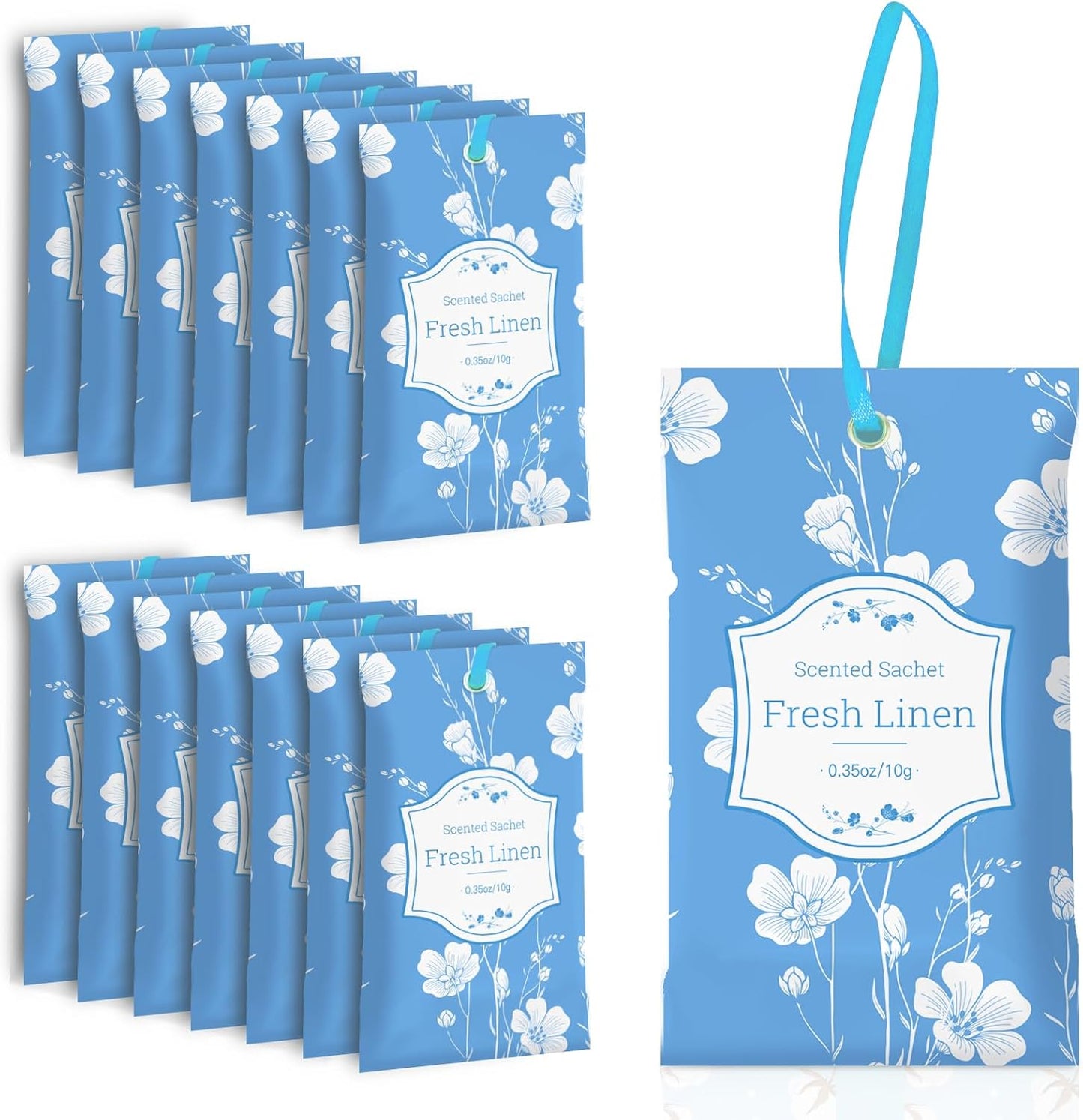 SCENTORINI Scented Sachets for Drawers and Closets, Linen Scent 14 Pack, Long-Lasting Sachets Bags