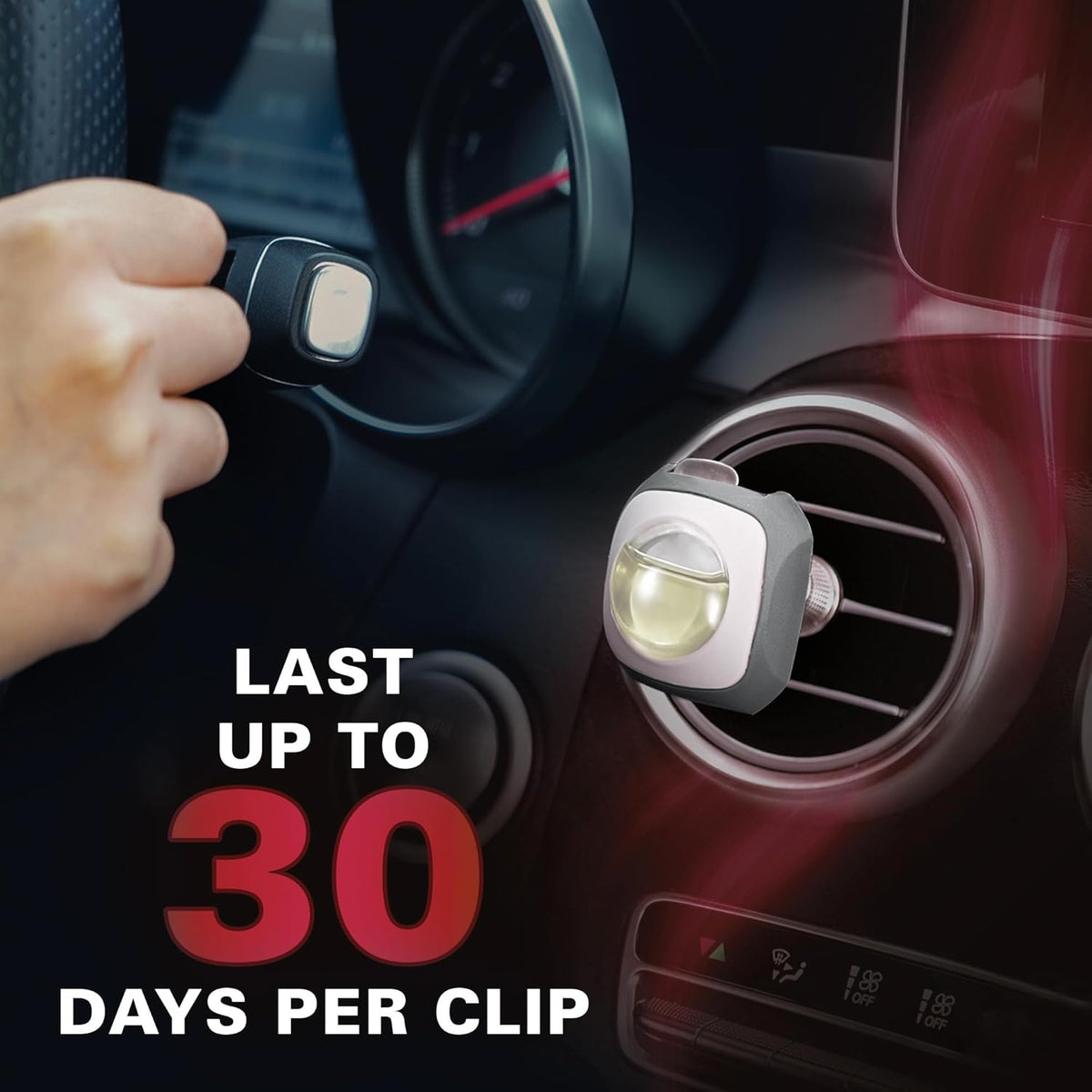 Air Jungles Ultra Berry Scent Car Air Freshener Clip, 6 Vent Clips, 4ml Each, Long Lasting Air
