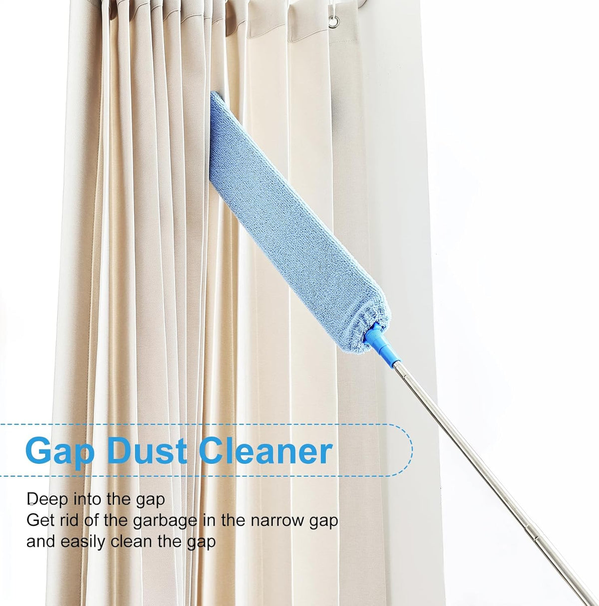 Retractable Gap Duster Cleaner Cleaning Tools with 2 Microfiber Dusting Cloths Washable Duster for