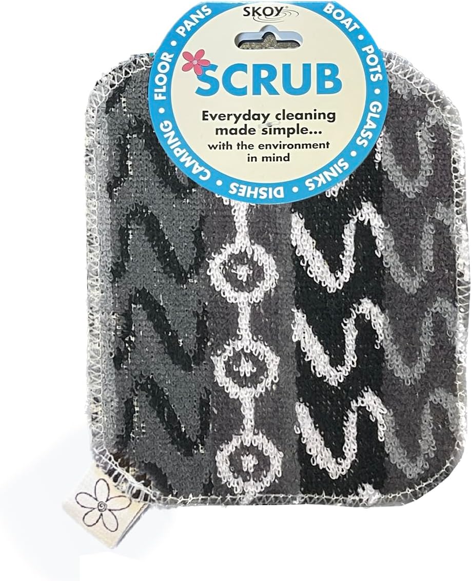 Skoy Scrub, 1-Piece Reusable, Non-Scratching Dish Scrubber for Kitchen and Household Cleaning