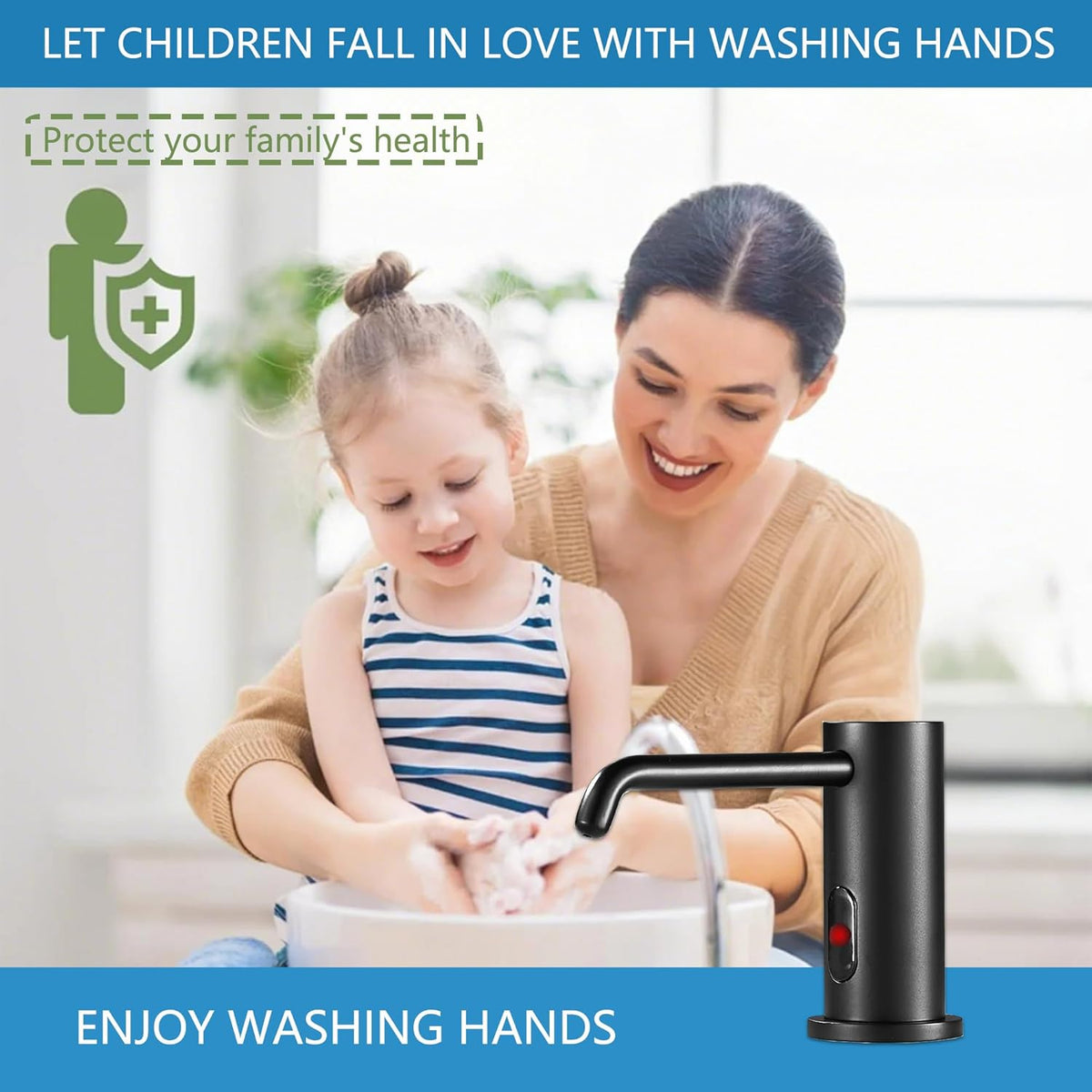 Automatic Soap Dispenser Touchless for Kitchen and Bathroom, Sink Built in Commercial Electric Soap