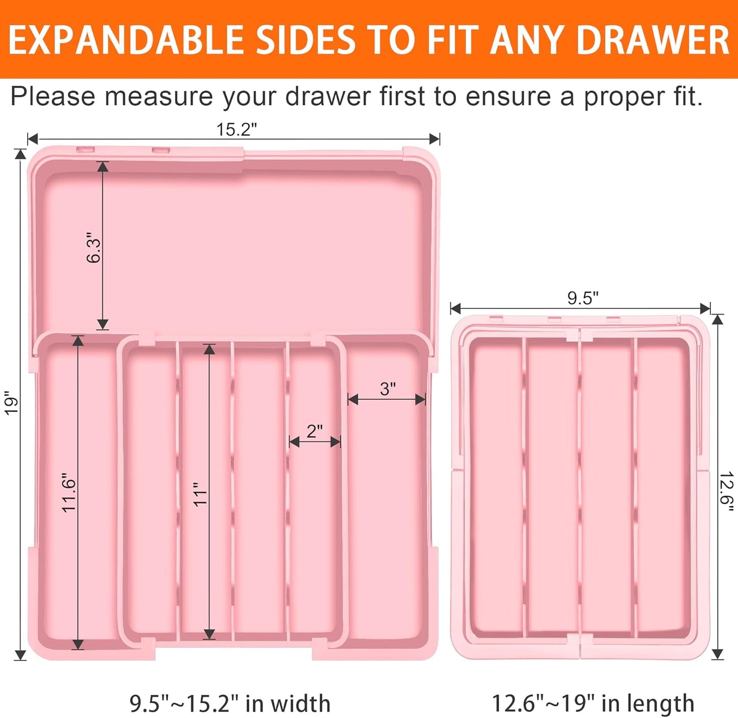 Silverware Organizer Expandable Silverware Drawer Organizer Adjustable Drawer Organizer, Flatware