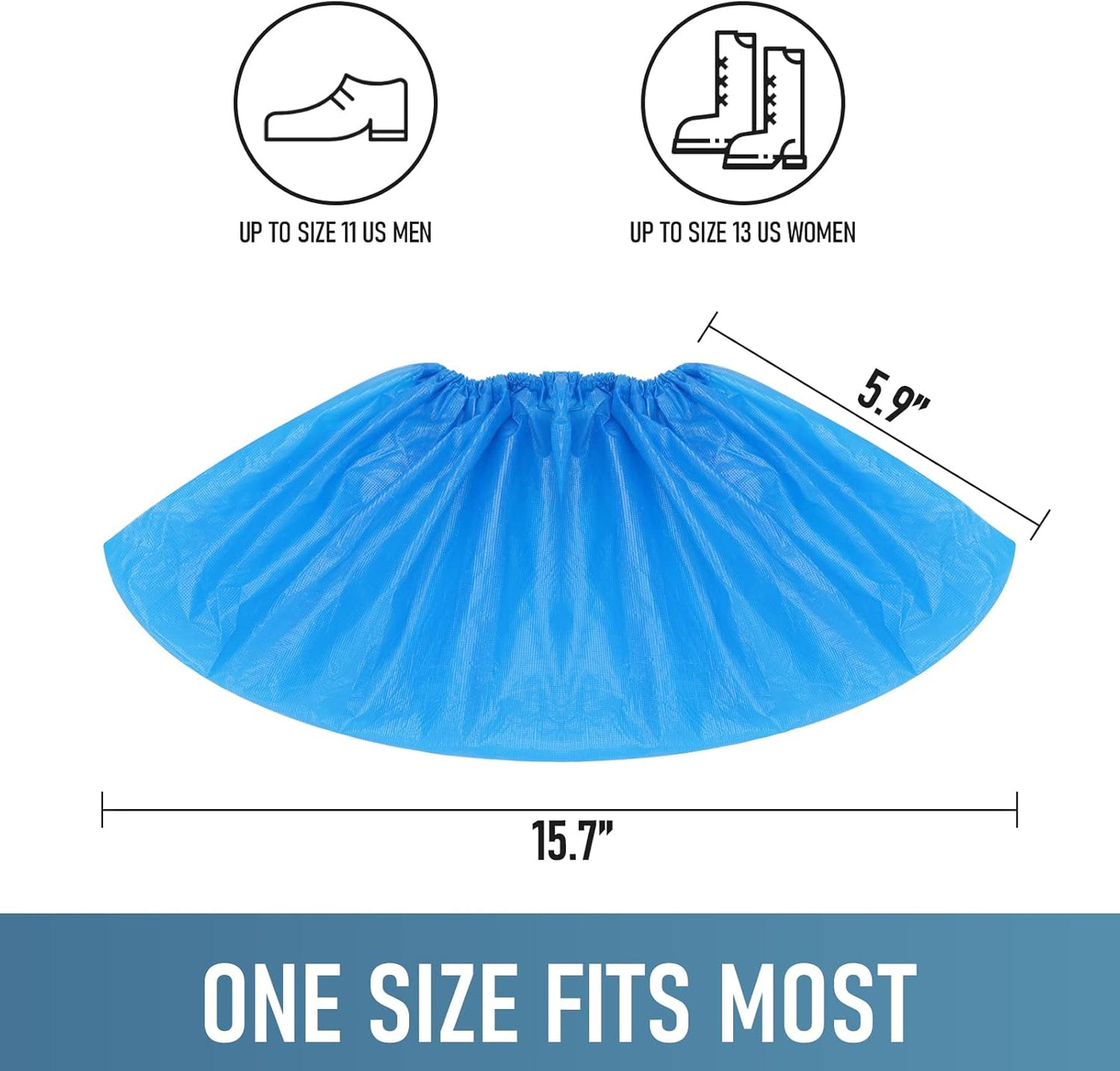 Shoe Covers Disposable Non Slip for Indoors Pack of 200 (100 pairs) Recyclable Shoe Booties