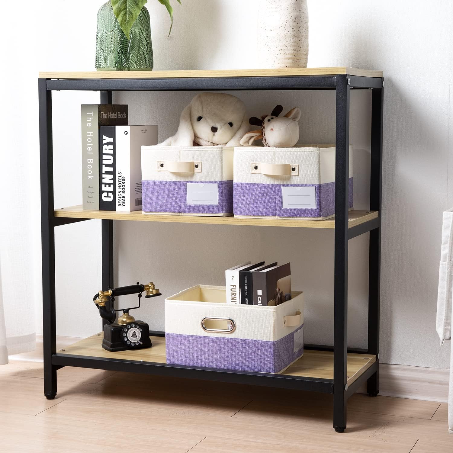 PRANDOM Fodable Storage Bins for Closet [3-pack] Decorative Fabric Storage Baskets Cubes with