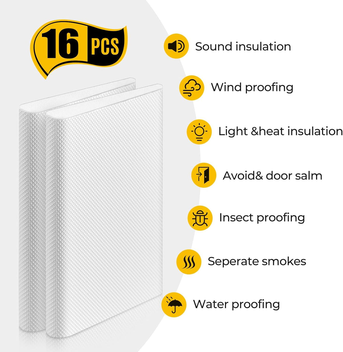 Zonon 16 Pieces Door Corner Seal Weatherstripping Exterior Door Frame Seal Draft Stopper Adhesive