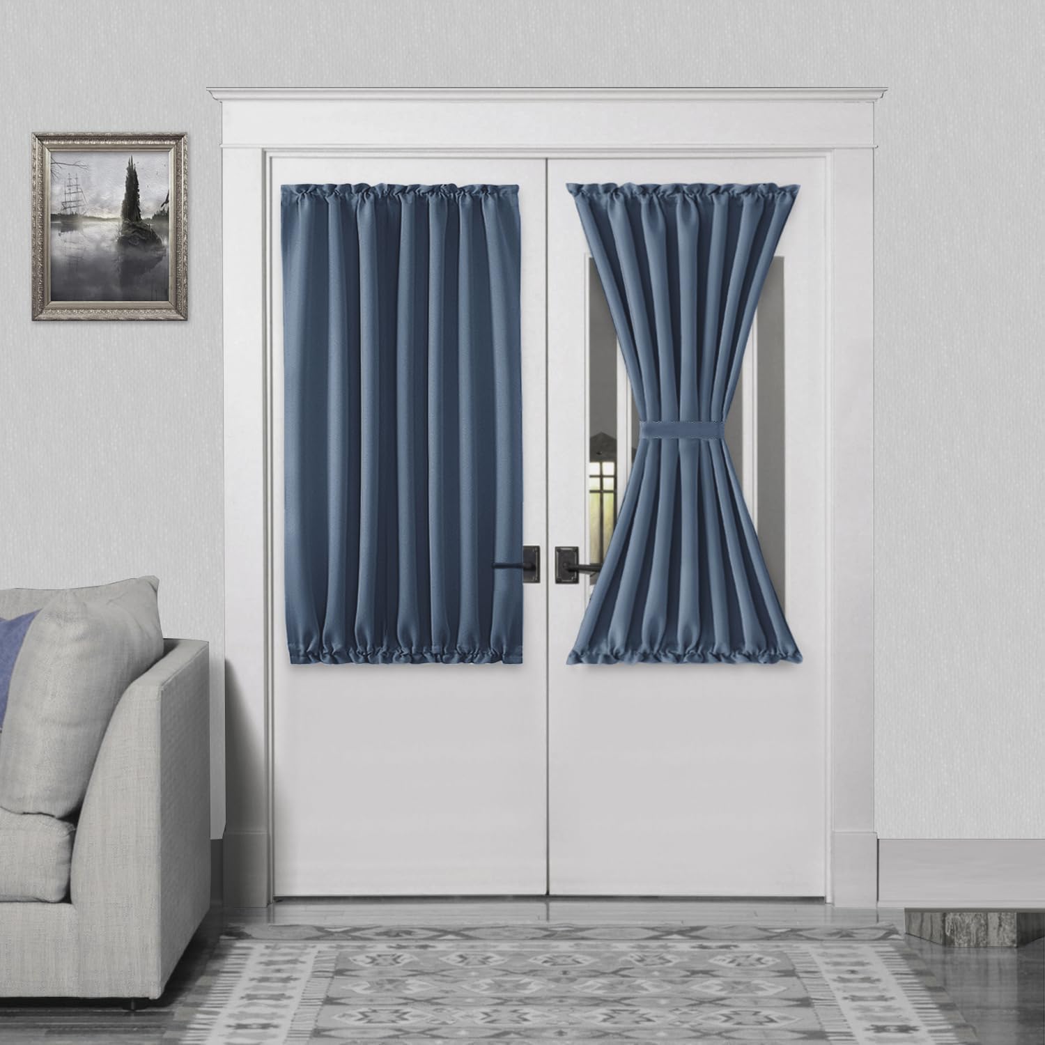 DWCN French Door Curtains – Rod Pocket Thermal Blackout Curtain for Window/Patio