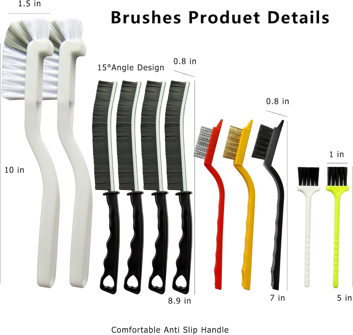 11Pcs Crevice Cleaning Brush,Gap Cleaning Brush with Long Handle,Small Gap Cleaning Brush for