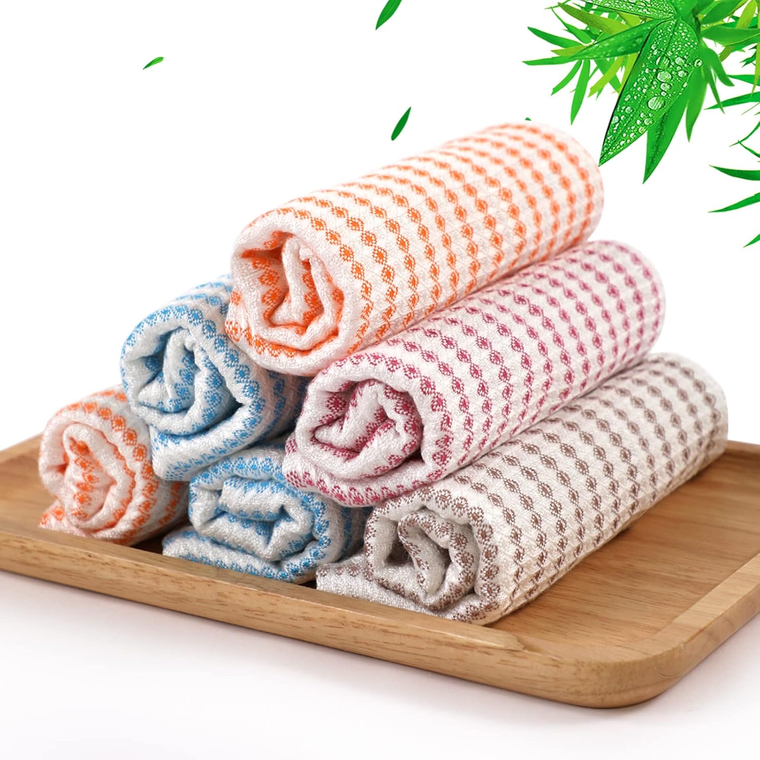 Kitchen Washcloths 6 Pack, 10x14 Inch Small Dish Cloth for Washing Dishes, Lint Free Fast Dry