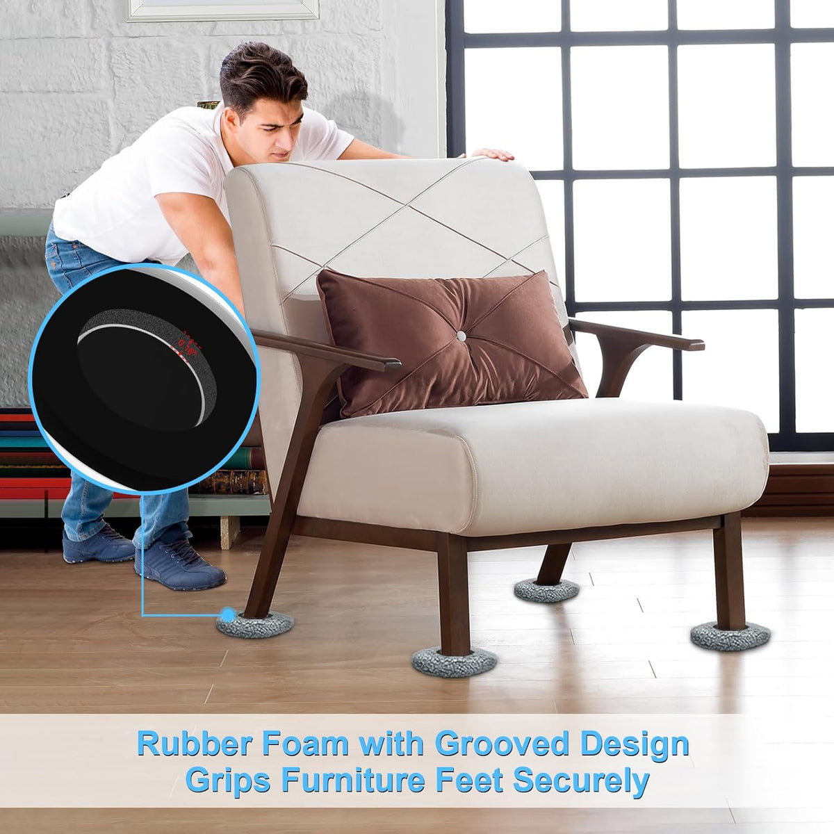 New Upgrade Furniture Sliders, Multi-Surface 3-in-1 Furniture Movers Sliders, Round Moving Pads