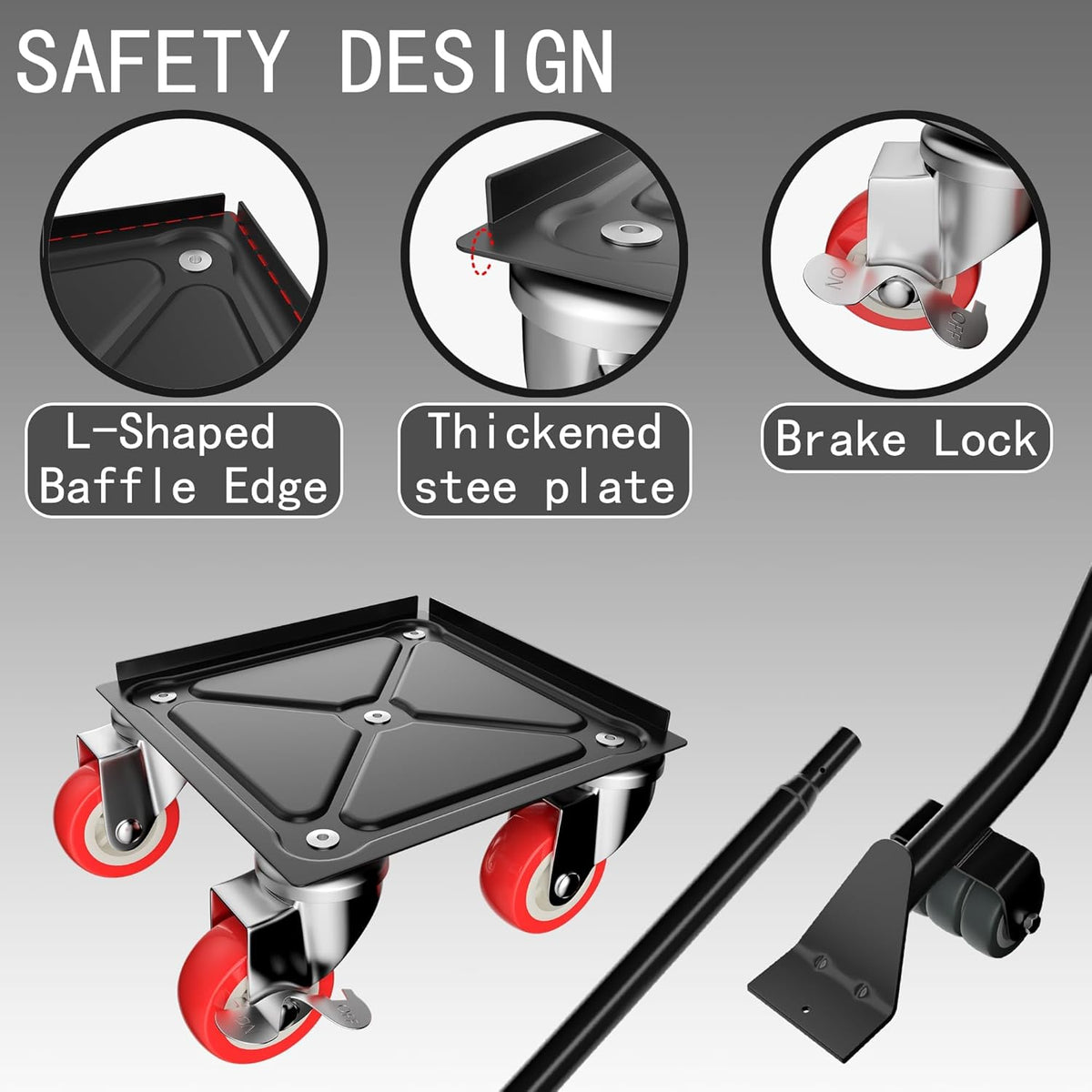 Furniture Dolly,Furniture Movers with 5 Wheels,Carbon Steel Panel Heavy Duty Dolly,Furniture Lifter