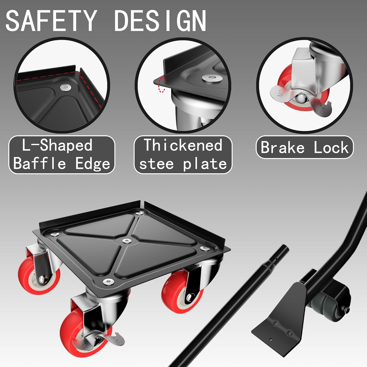 Furniture Dolly,Furniture Movers with 5 Wheels,Carbon Steel Panel Heavy Duty Dolly,Furniture Lifter